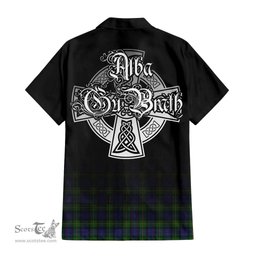 ScotsTee Shop Scottish Gordon Clan Crest Tartan Alba Gu Brath Celtic Inspired Tartan Short Sleeve Shirt