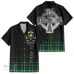 ScotsTee Shop Scottish Campbell of Breadalbane Ancient Clan Crest Tartan Alba Gu Brath Celtic Inspired Tartan Short Sleeve Shirt