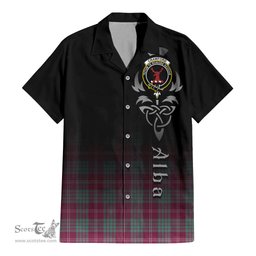 ScotsTee Shop Scottish Crawford Ancient Clan Crest Tartan Alba Gu Brath Celtic Inspired Tartan Short Sleeve Shirt
