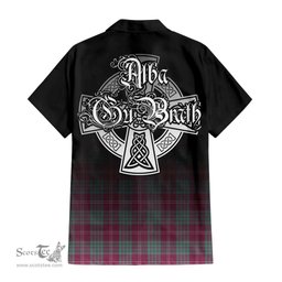 ScotsTee Shop Scottish Crawford Ancient Clan Crest Tartan Alba Gu Brath Celtic Inspired Tartan Short Sleeve Shirt