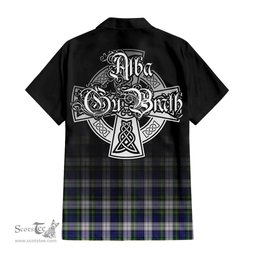 ScotsTee Shop Scottish Gordon Dress Modern Clan Crest Tartan Alba Gu Brath Celtic Inspired Tartan Short Sleeve Shirt