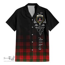 ScotsTee Shop Scottish Erskine Modern Clan Crest Tartan Alba Gu Brath Celtic Inspired Tartan Short Sleeve Shirt