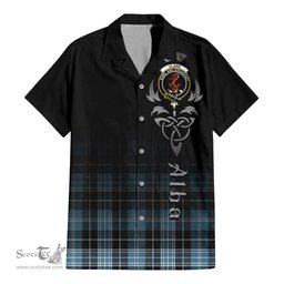 ScotsTee Shop Scottish Clark Ancient Clan Crest Tartan Alba Gu Brath Celtic Inspired Tartan Short Sleeve Shirt
