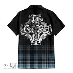 ScotsTee Shop Scottish Clark Ancient Clan Crest Tartan Alba Gu Brath Celtic Inspired Tartan Short Sleeve Shirt