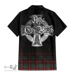 ScotsTee Shop Scottish Crawford Modern Clan Crest Tartan Alba Gu Brath Celtic Inspired Tartan Short Sleeve Shirt