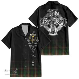 ScotsTee Shop Scottish Chisholm Hunting Clan Crest Tartan Alba Gu Brath Celtic Inspired Tartan Short Sleeve Shirt