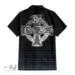 ScotsTee Shop Scottish Graham of Montrose Modern Clan Crest Tartan Alba Gu Brath Celtic Inspired Tartan Short Sleeve Shirt