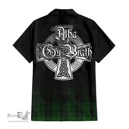 ScotsTee Shop Scottish Dunbar Hunting Clan Crest Tartan Alba Gu Brath Celtic Inspired Tartan Short Sleeve Shirt