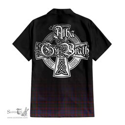 ScotsTee Shop Scottish Cumming Clan Crest Tartan Alba Gu Brath Celtic Inspired Tartan Short Sleeve Shirt