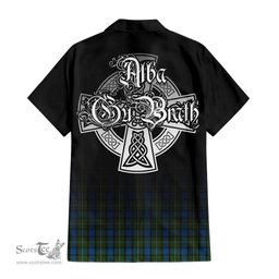ScotsTee Shop Scottish Ferguson of Atholl Clan Crest Tartan Alba Gu Brath Celtic Inspired Tartan Short Sleeve Shirt