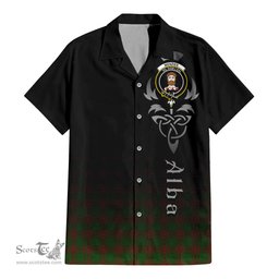 ScotsTee Shop Scottish Menzies Clan Crest Tartan Alba Gu Brath Celtic Inspired Tartan Short Sleeve Shirt