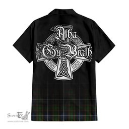 ScotsTee Shop Scottish MacRae Hunting Clan Crest Tartan Alba Gu Brath Celtic Inspired Tartan Short Sleeve Shirt