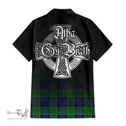 ScotsTee Shop Scottish Monteith Clan Crest Tartan Alba Gu Brath Celtic Inspired Tartan Short Sleeve Shirt