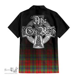 ScotsTee Shop Scottish MacLean of Duart Modern Clan Crest Tartan Alba Gu Brath Celtic Inspired Tartan Short Sleeve Shirt
