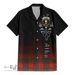 ScotsTee Shop Scottish MacNab Ancient Clan Crest Tartan Alba Gu Brath Celtic Inspired Tartan Short Sleeve Shirt