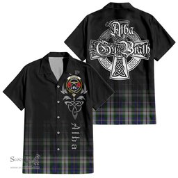 ScotsTee Shop Scottish MacLeod Of Californian Clan Crest Tartan Alba Gu Brath Celtic Inspired Tartan Short Sleeve Shirt