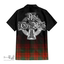 ScotsTee Shop Scottish MacAulay Ancient Clan Crest Tartan Alba Gu Brath Celtic Inspired Tartan Short Sleeve Shirt