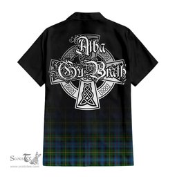 ScotsTee Shop Scottish MacLeod of Skye Clan Crest Tartan Alba Gu Brath Celtic Inspired Tartan Short Sleeve Shirt