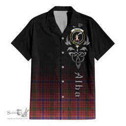 ScotsTee Shop Scottish MacRae Ancient Clan Crest Tartan Alba Gu Brath Celtic Inspired Tartan Short Sleeve Shirt