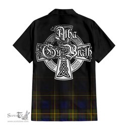 ScotsTee Shop Scottish Moore Clan Crest Tartan Alba Gu Brath Celtic Inspired Tartan Short Sleeve Shirt