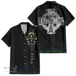 ScotsTee Shop Scottish Mitchell Clan Crest Tartan Alba Gu Brath Celtic Inspired Tartan Short Sleeve Shirt