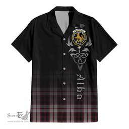 ScotsTee Shop Scottish MacPherson Clan Crest Tartan Alba Gu Brath Celtic Inspired Tartan Short Sleeve Shirt