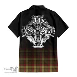 ScotsTee Shop Scottish MacMillan Old Weathered Clan Crest Tartan Alba Gu Brath Celtic Inspired Tartan Short Sleeve Shirt