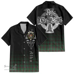 ScotsTee Shop Scottish MacKinnon Hunting Ancient Clan Crest Tartan Alba Gu Brath Celtic Inspired Tartan Short Sleeve Shirt