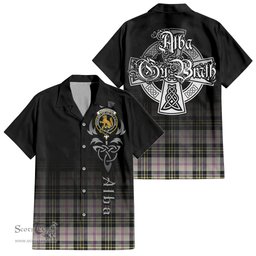 ScotsTee Shop Scottish MacPherson Dress Ancient Clan Crest Tartan Alba Gu Brath Celtic Inspired Tartan Short Sleeve Shirt