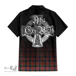 ScotsTee Shop Scottish MacPherson Ancient Clan Crest Tartan Alba Gu Brath Celtic Inspired Tartan Short Sleeve Shirt