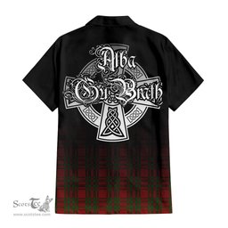 ScotsTee Shop Scottish MacKintosh Red Clan Crest Tartan Alba Gu Brath Celtic Inspired Tartan Short Sleeve Shirt