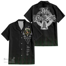 ScotsTee Shop Scottish MacAlpin Clan Crest Tartan Alba Gu Brath Celtic Inspired Tartan Short Sleeve Shirt