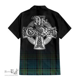 ScotsTee Shop Scottish Kirkpatrick Clan Crest Tartan Alba Gu Brath Celtic Inspired Tartan Short Sleeve Shirt