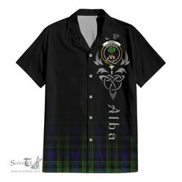 ScotsTee Shop Scottish Mowat Clan Crest Tartan Alba Gu Brath Celtic Inspired Tartan Short Sleeve Shirt