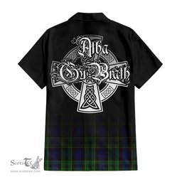 ScotsTee Shop Scottish Mowat Clan Crest Tartan Alba Gu Brath Celtic Inspired Tartan Short Sleeve Shirt