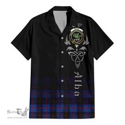 ScotsTee Shop Scottish Maule Clan Crest Tartan Alba Gu Brath Celtic Inspired Tartan Short Sleeve Shirt