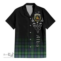 ScotsTee Shop Scottish MacThomas Ancient Clan Crest Tartan Alba Gu Brath Celtic Inspired Tartan Short Sleeve Shirt