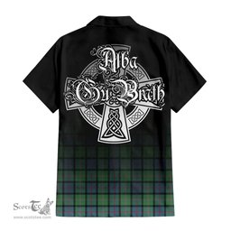 ScotsTee Shop Scottish MacThomas Ancient Clan Crest Tartan Alba Gu Brath Celtic Inspired Tartan Short Sleeve Shirt