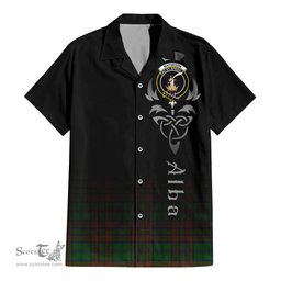 ScotsTee Shop Scottish Matheson Hunting Highland Clan Crest Tartan Alba Gu Brath Celtic Inspired Tartan Short Sleeve Shirt