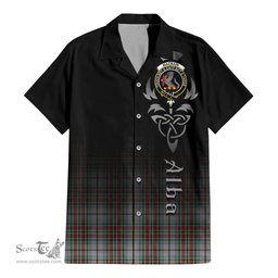 ScotsTee Shop Scottish MacBain Dress Clan Crest Tartan Alba Gu Brath Celtic Inspired Tartan Short Sleeve Shirt