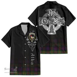 ScotsTee Shop Scottish MacDonald Clan Crest Tartan Alba Gu Brath Celtic Inspired Tartan Short Sleeve Shirt
