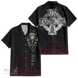 ScotsTee Shop Scottish MacLachlan Clan Crest Tartan Alba Gu Brath Celtic Inspired Tartan Short Sleeve Shirt