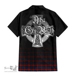 ScotsTee Shop Scottish MacLachlan Clan Crest Tartan Alba Gu Brath Celtic Inspired Tartan Short Sleeve Shirt