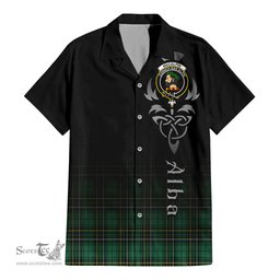 ScotsTee Shop Scottish MacAlpin Ancient Clan Crest Tartan Alba Gu Brath Celtic Inspired Tartan Short Sleeve Shirt