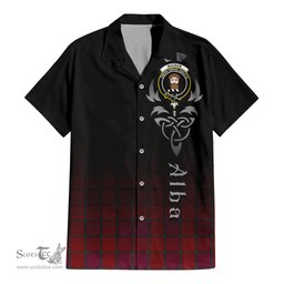 ScotsTee Shop Scottish MacNab Old Clan Crest Tartan Alba Gu Brath Celtic Inspired Tartan Short Sleeve Shirt