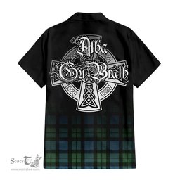 ScotsTee Shop Scottish MacKay Ancient Clan Crest Tartan Alba Gu Brath Celtic Inspired Tartan Short Sleeve Shirt