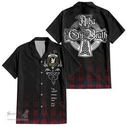 ScotsTee Shop Scottish Lindsay Clan Crest Tartan Alba Gu Brath Celtic Inspired Tartan Short Sleeve Shirt