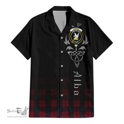 ScotsTee Shop Scottish Lindsay Clan Crest Tartan Alba Gu Brath Celtic Inspired Tartan Short Sleeve Shirt