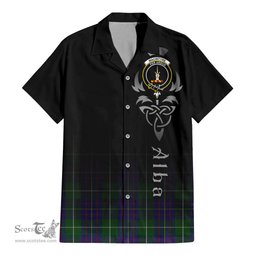 ScotsTee Shop Scottish MacIntyre Inglis Clan Crest Tartan Alba Gu Brath Celtic Inspired Tartan Short Sleeve Shirt