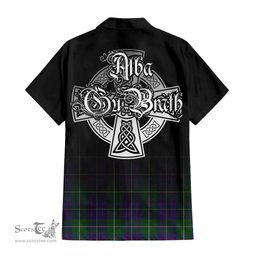 ScotsTee Shop Scottish MacIntyre Inglis Clan Crest Tartan Alba Gu Brath Celtic Inspired Tartan Short Sleeve Shirt